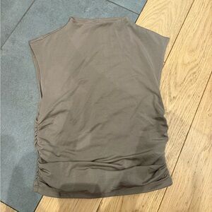 Abercrombie & Fitch Soft Modal Taupe Mock Neck Tank Top